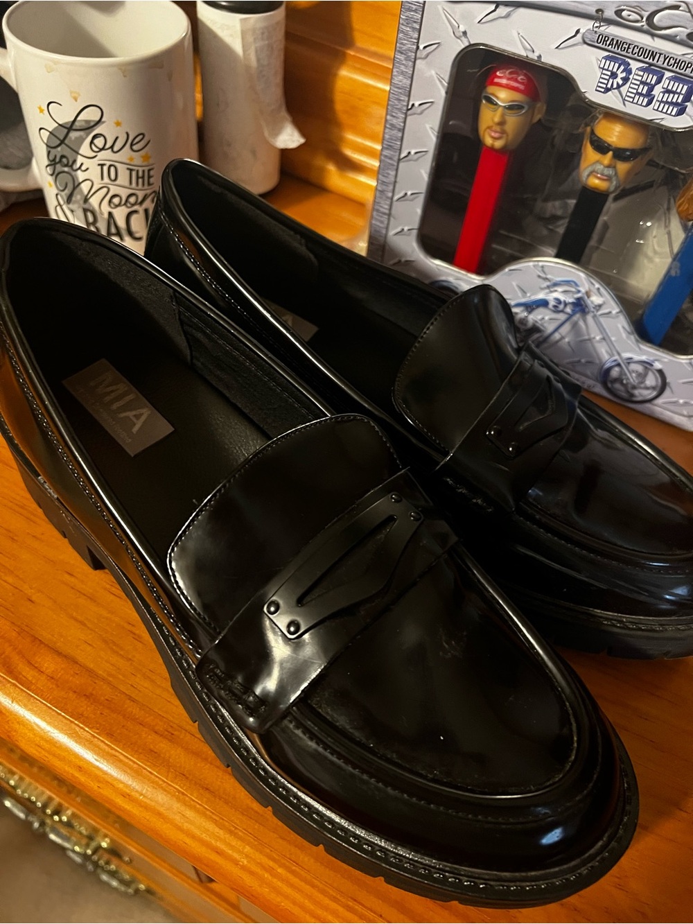 MIA Black Patent Penny Loafers